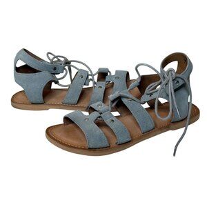 Urban Outfitters Blue Suede Gladiator Lace Up Sandals Size 7